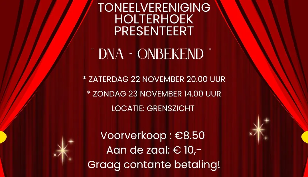 Aankondiging toneelstuk DNA-onbekend